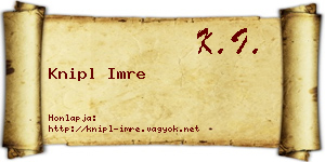 Knipl Imre névjegykártya